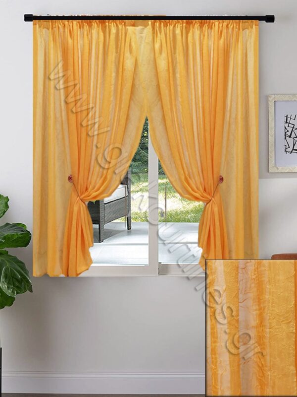 2x ΚΟΥΡΤΙΝΕΣ ΚΟΝΤΕΣ ΓΙΑ ΠΑΡΑΘΥΡΟ ΑΤΣΑΛΑΚΩΤΗ ΠΟΡΤΟΚΑΛΙ