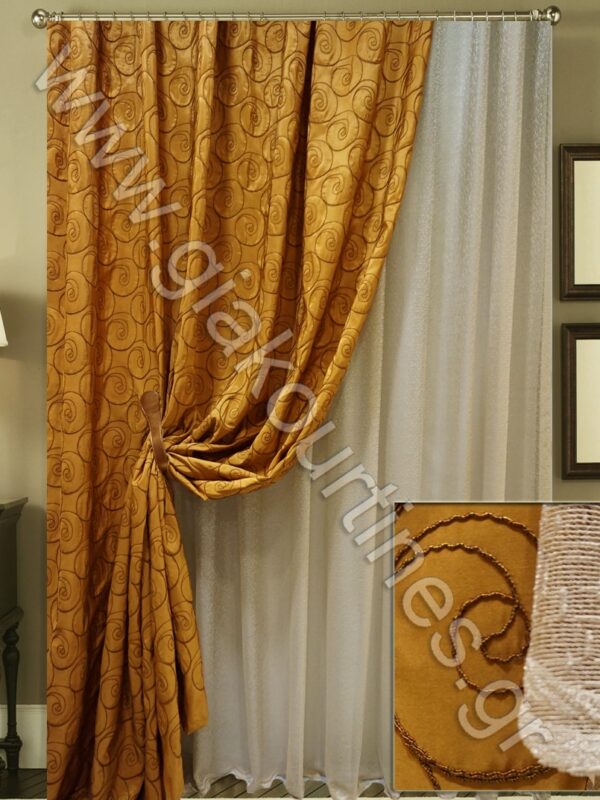 ΡΙΝΤΟ ΤΑΦΤΑΣ ΟΛΟΚΕΝΤΗΤΟΣ ΚΑΦΕΜΠΡΟΝΖΕ 2,5Μ ΦΑΡΔΟΣ Χ 3Μ ΥΨΟΣ, ΚΟΥΡΤΙΝΑ ΑΤΣΑΛΑΚΩΤΗ ΜΕ ΦΙΣΤΟΝΙ 4Μ Χ 2,80Μ