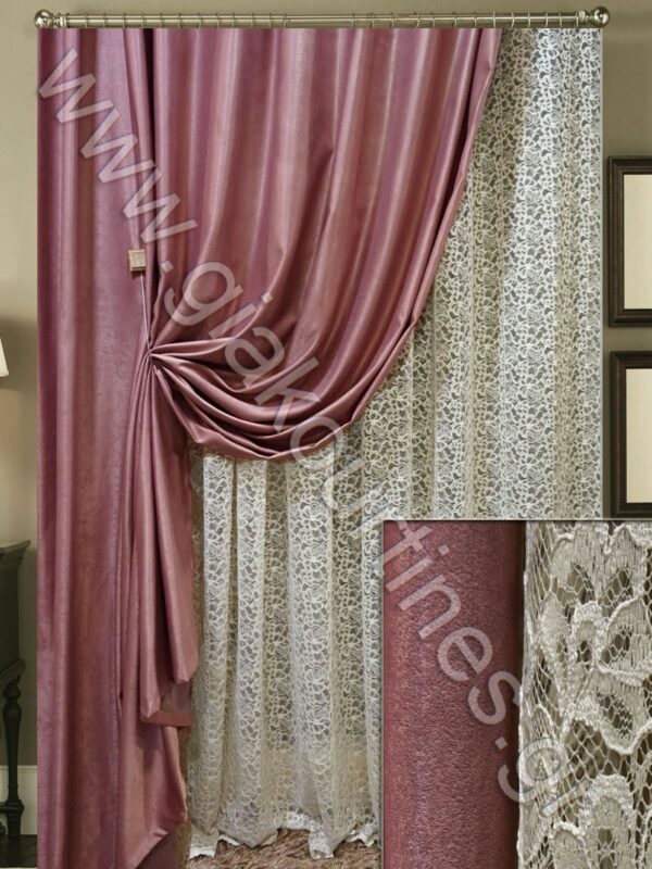 ΡΙΝΤΟ ΒΕΛΟΥΡ 2,50Μ ΦΑΡΔΟΣ, ΚΟΥΡΤΙΝΑ ΔΑΝΤΕΛΑ ΚΙΠΟΥΡ ΠΟΛΥΤΕΛΕΙΑΣ 4Μ ΦΑΡΔΟΣ