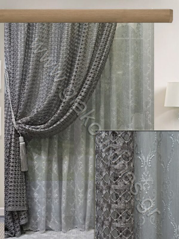 ΚΟΥΡΤΙΝΕΣ ΣΑΛΟΝΙΟΥ,ΡΙΝΤΟ ΔΙΧΤΥ ΓΚΡΙ ΑΣΗΜΙ, ΚΟΥΡΤΙΝΑ ΚΕΝΤΗΜΕΝΗ ΜΕ GLITTER