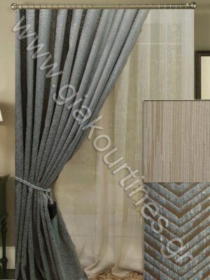 ΚΟΥΡΤΙΝΕΣ ΡΑΜΜΕΝΕΣ ΣΕΤ, ΡΙΝΤΟ ΤΑΦΤΑΣ ΠΟΛΥΤΕΛΕΙΑΣ ΓΚΡΙΖΟΓΑΛΑΖΙΟ 2,50Μ ΦΑΡΔΟΣ, ΚΟΥΡΤΙΝΑ ΠΟΛΥΤΕΛΕΙΑΣ ΤΗΣ ΑΜΜΟΥ 4Μ ΦΑΡΔΟΣ