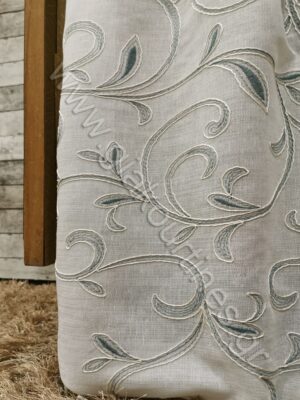 ΚΟΥΡΤΙΝΑ ΠΟΛΥΤΕΛΕΙΑΣ ΜΕ ΑΝΑΓΛΥΦΟ ΚΕΝΤΗΜΑ ΠΑΛ ΓΚΡΙ ΜΠΛΕ