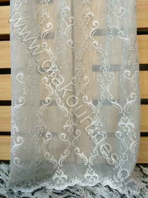 ΚΟΥΡΤΙΝΑ ΠΟΛΥΤΕΛΕΙΑΣ ΟΛΟΚΕΝΤΗΤΗ ΜΕ ΚΛΩΣΤΗ GLITTER, ΑΝΟΙΧΤΟ ΓΚΡΙ