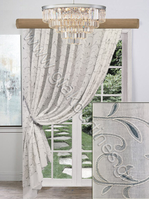 ΚΟΥΡΤΙΝΑ ΕΤΟΙΜΗ, ΠΟΛΥΤΕΛΕΙΑΣ, ΑΝΑΓΛΥΦΟ ΠΑΛ ΜΠΛΕ ΓΚΡΙ ΚΕΝΤΗΜΑ