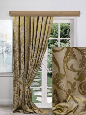 ΚΟΥΡΤΙΝΑ ΣΚΙΑΣΗΣ ΡΑΜΜΕΝΗ, ΧΥΤΟ ΜΠΑΡΟΚ ΜΠΕΖ ΜΕ ΧΡΥΣΟΛΑΔΙ ΚΛΑΔΑΚΙ