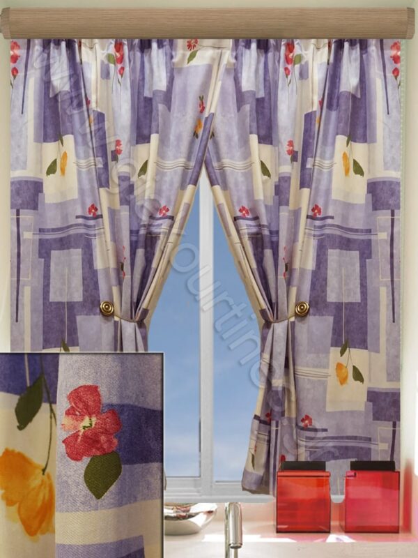 2x ΚΟΥΡΤΙΝΕΣ ΡΑΜΜΕΝΕΣ ΓΙΑ ΠΑΡΑΘΥΡΟ, ΑΔΙΑΦΑΝΗ ΛΟΝΕΤΑ ΙΣΠΑΝΙΑΣ