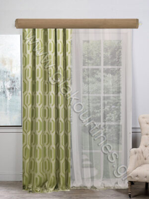 ΚΟΥΡΤΙΝΕΣ ΣΕΤ,ΡΙΝΤΟ ΠΑΛ LIME,ΚΟΥΡΤΙΝΑ OFF WHITE