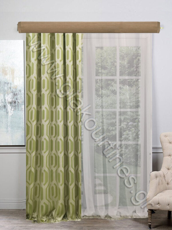 ΚΟΥΡΤΙΝΕΣ ΣΕΤ,ΡΙΝΤΟ ΠΑΛ LIME,ΚΟΥΡΤΙΝΑ OFF WHITE