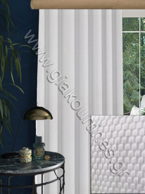 ΚΟΥΡΤΙΝΑ ΕΤΟΙΜΗ ΡΑΜΜΕΝΗ ΣΚΙΑΣΗΣ, ΛΕΥΚΟ