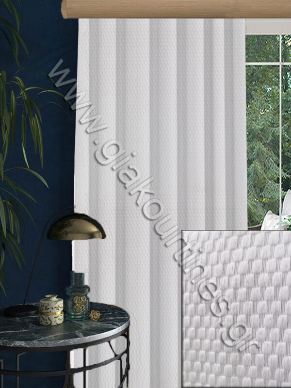 ΚΟΥΡΤΙΝΑ ΕΤΟΙΜΗ ΡΑΜΜΕΝΗ ΣΚΙΑΣΗΣ, ΛΕΥΚΟ