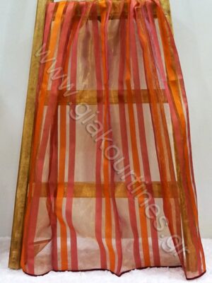 Ύφασμα οργάντζα διάφανη ιριζέ με ρίγες, 6,30Μ φάρδος x 3,10M ύψος