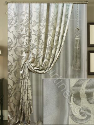 ΚΟΥΡΤΙΝΕΣ ΓΙΑ ΣΑΛΟΝΙ, ΡΙΝΤΟ ΧΥΤΟ ΠΑΓΟΥ ΑΣΗΜΙ 2,5Μ ΦΑΡΔΟΣ ΚΟΥΡΤΙΝΑ  EXTRA ΠΟΛΥΤΕΛΕΙΑΣ ΖΟΡΖΕΤΑ ΓΚΡΙ 4Μ ΦΑΡΔΟΣ