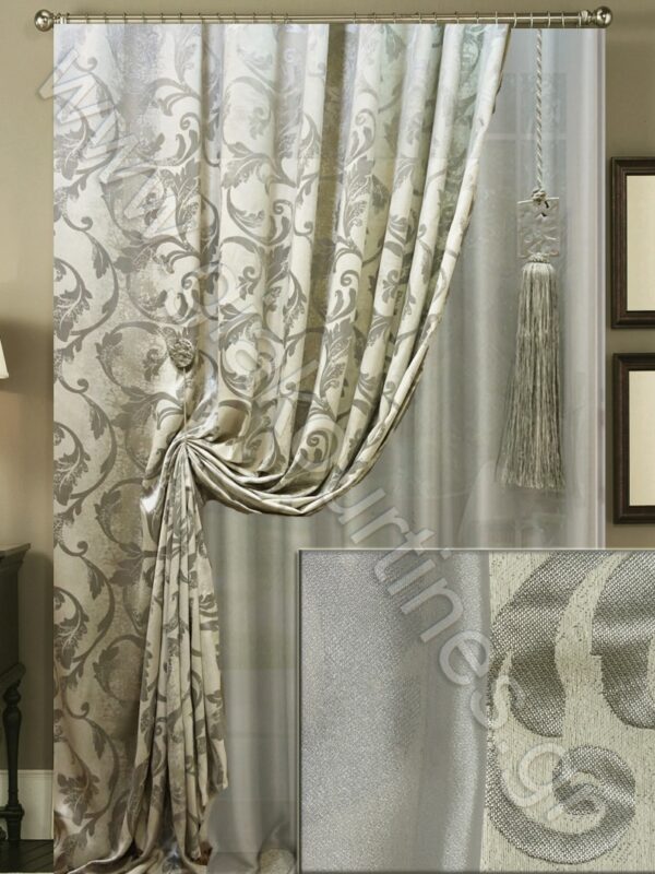 ΚΟΥΡΤΙΝΕΣ ΓΙΑ ΣΑΛΟΝΙ, ΡΙΝΤΟ ΧΥΤΟ ΠΑΓΟΥ ΑΣΗΜΙ 2,5Μ ΦΑΡΔΟΣ ΚΟΥΡΤΙΝΑ EXTRA ΠΟΛΥΤΕΛΕΙΑΣ ΖΟΡΖΕΤΑ ΓΚΡΙ 4Μ ΦΑΡΔΟΣ