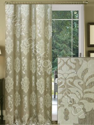 ΚΟΥΡΤΙΝΑ ΡΑΜΜΕΝΗ, ΤΑΦΤΑΣ ΠΟΛΥΤΕΛΕΙΑΣ ΜΕ ΣΤΡΑΣ ΧΡΩΜΑ ΓΚΡΕΖ 2,00Μ Χ 2,90Μ