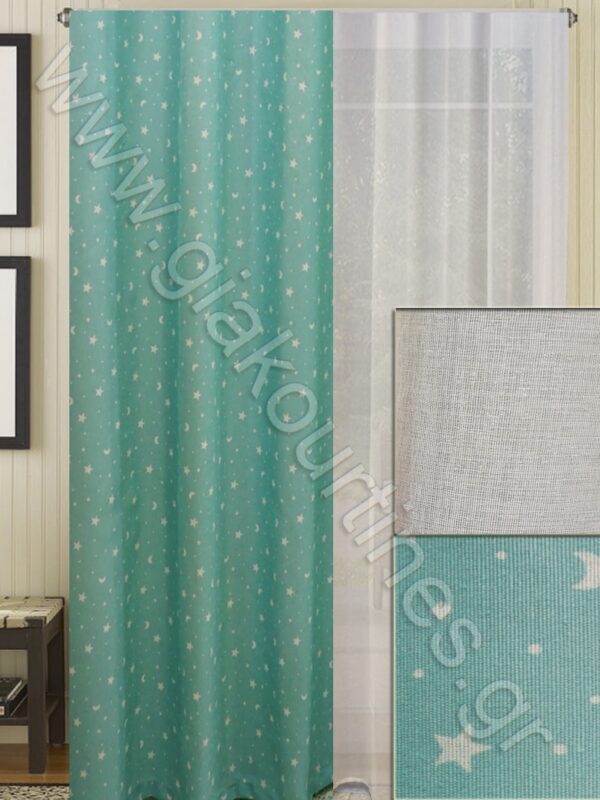 ΚΟΥΡΤΙΝΕΣ ΡΑΜΜΕΝΕΣ ΓΙΑ ΠΑΙΔΙΚΟ, ΡΙΝΤΟ ΛΟΝΕΤΑ 2Μ ΦΑΡΔΟΣ ΚΟΥΡΤΙΝΑ ΗΜΙΔΙΑΦΑΝΗ ΥΠΟΛΕΥΚΗ 4Μ ΦΑΡΔΟΣ