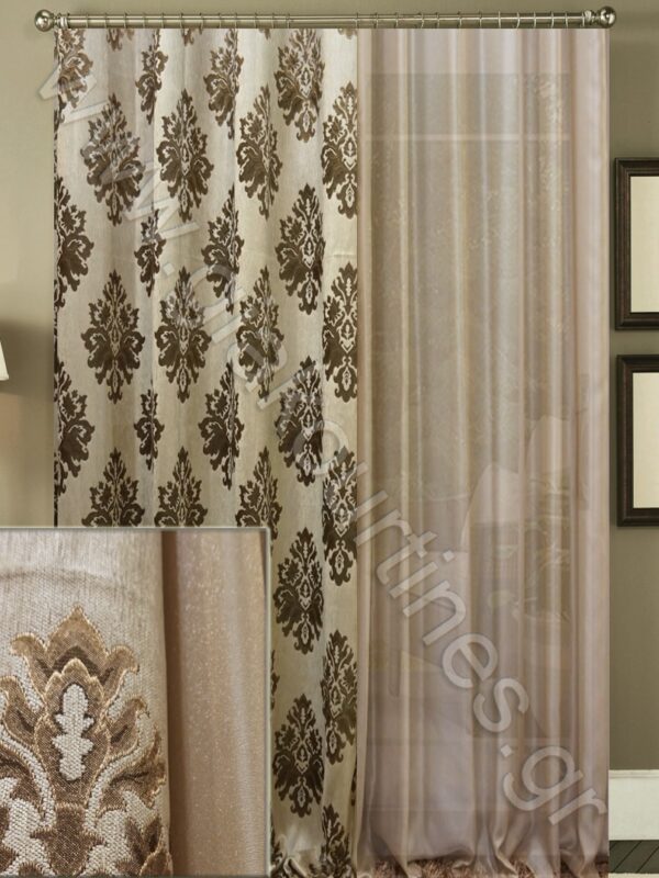 ΚΟΥΡΤΙΝΕΣ ΓΙΑ ΣΑΛΟΝΙ, ΡΙΝΤΟ ΜΠΑΡΟΚ 2Μ ΦΑΡΔΟΣ, ΚΟΥΡΤΙΝΑ ΠΟΛΥΤΕΛΕΙΑΣ ΖΟΡΖΕΤΑ ΜΠΕΖΟΚΑΦΕ 4Μ ΦΑΡΔΟΣ