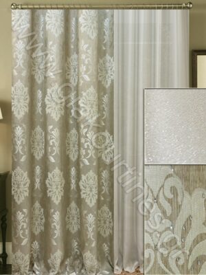 ΚΟΥΡΤΙΝΕΣ ΓΙΑ ΣΑΛΟΝΙ, ΡΙΝΤΟ ΠΟΛΥΤΕΛΕΙΑΣ ΜΠΑΡΟΚ ΜΕ ΣΤΡΑΣ 2Μ, ΚΟΥΡΤΙΝΑ ΖΟΡΖΕΤΑ ΠΟΛΥΤΕΛΕΙΑΣ 4Μ