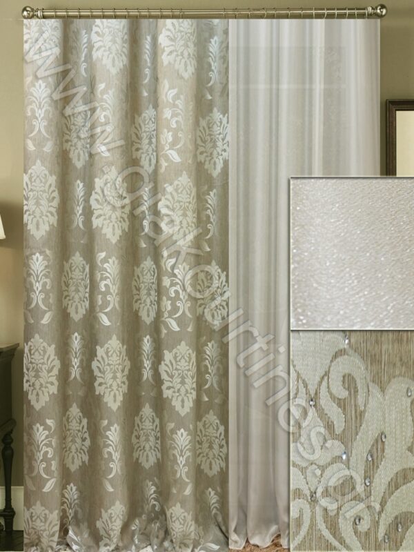 ΚΟΥΡΤΙΝΕΣ ΓΙΑ ΣΑΛΟΝΙ, ΡΙΝΤΟ ΠΟΛΥΤΕΛΕΙΑΣ ΜΠΑΡΟΚ ΜΕ ΣΤΡΑΣ 2Μ, ΚΟΥΡΤΙΝΑ ΖΟΡΖΕΤΑ ΠΟΛΥΤΕΛΕΙΑΣ 4Μ