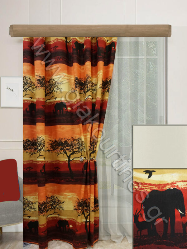 ΚΟΥΡΤΙΝΕΣ ΡΑΜΜΕΝΕΣ ΡΙΝΤΟ ΑΦΡΙΚΑ, ΒΟΥΑΛ ΑΠΑΛΟ ΕΚΡΟΥ