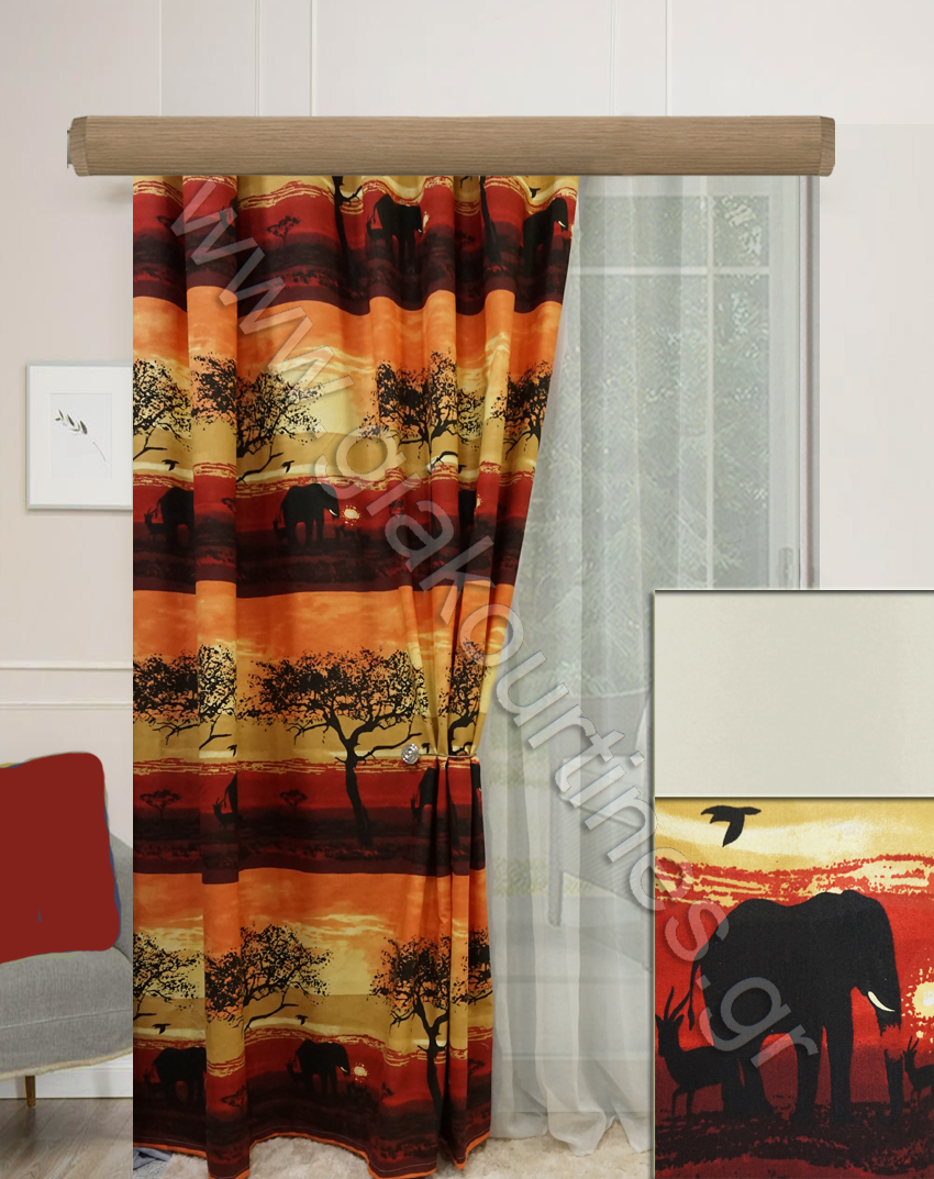 ΚΟΥΡΤΙΝΕΣ ΡΑΜΜΕΝΕΣ ΡΙΝΤΟ ΑΦΡΙΚΑ, ΒΟΥΑΛ ΑΠΑΛΟ ΕΚΡΟΥ