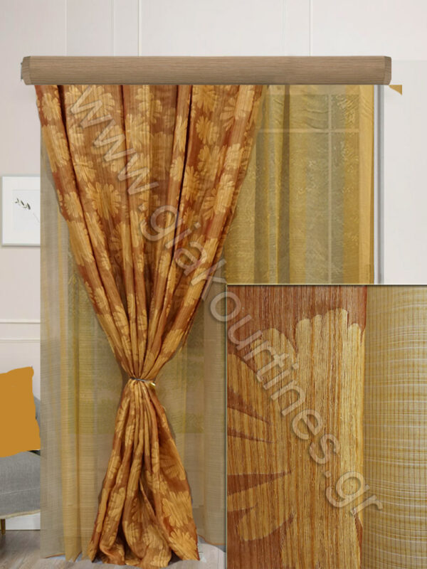 ΣΕΤ ΚΟΥΡΤΙΝΕΣ ΡΑΜΜΕΝΕΣ, ΡΙΝΤΟ FLORAL+ ΕΣΩΤΕΡΙΚΗ ΚΟΥΡΤΙΝΑ