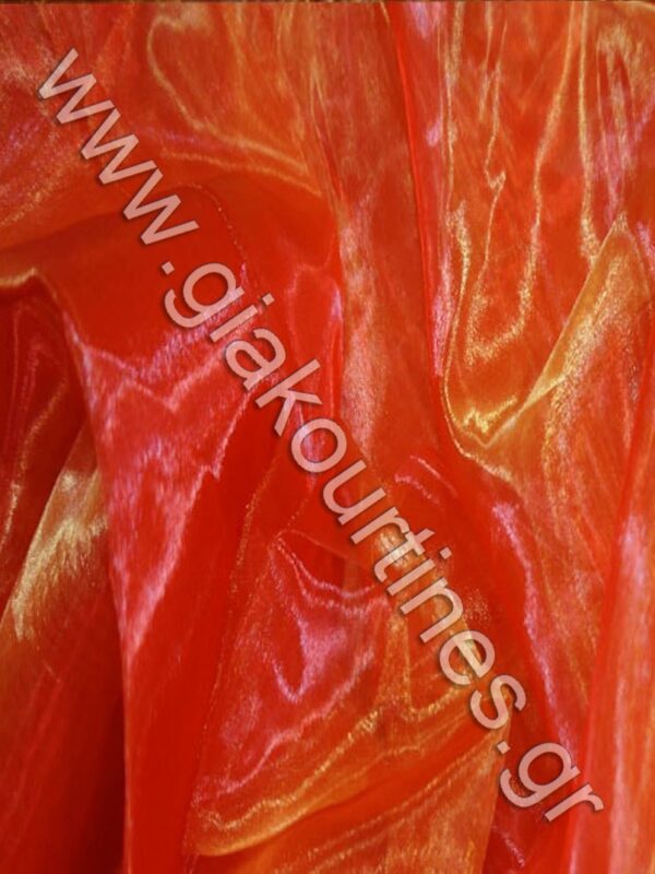 ΚΟΥΡΤΙΝΑ ΔΙΑΦΑΝΗ ΠΟΡΤΟΚΑΛΟΚΟΚΚΙΝΗ 4,5Μ ΦΑΡΔΟΣ Χ 3Μ ΥΨΟΣ