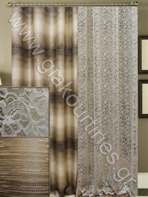 ΚΟΥΡΤΙΝΕΣ ΓΙΑ ΣΑΛΟΝΙ, ΤΑΦΤΑΣ ΜΕ ΡΙΓΑ 2,5Μ ΦΑΡΔΟΣ ΔΑΝΤΕΛΑ ΚΙΠΟΥΡ ΠΟΛΥΤΕΛΕΙΑΣ 4Μ ΦΑΡΔΟΣ