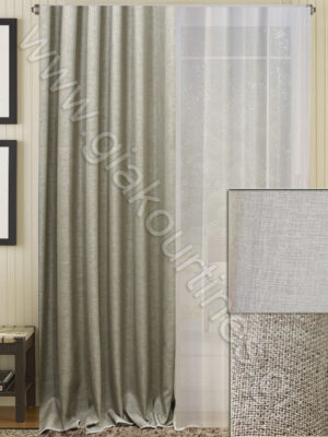 ΚΟΥΡΤΙΝΕΣ ΓΙΑ ΣΑΛΟΝΙ, ΡΙΝΤΟ ΓΚΡΙ 2,5Μ ΦΑΡΔΟΣ ΚΟΥΡΤΙΝΑ ΥΠΟΛΕΥΚΗ 4Μ ΦΑΡΔΟΣ