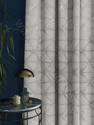 ΚΟΥΡΤΙΝΑ ΕΤΟΙΜΗ ΡΑΜΜΕΝΗ, ΖΑΚΑΡ ΧΡΩΜΑ ΠΑΓΟΥ ΜΕ ΓΚΡΙ