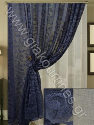 ΚΟΥΡΤΙΝΕΣ ΡΑΜΜΕΝΕΣ ΣΕΤ, ΑΝΑΛΑΦΡΗ ΔΑΝΤΕΛΑ ΣΚΟΥΡΟ ΜΠΛΕ 3Μ ΦΑΡΔΟΣ Χ 3Μ ΥΨΟΣ, ΚΟΥΡΤΙΝΑ ΔΙΑΦΑΝΗ ΧΡΩΜΑ ΤΗΣ ΑΜΜΟΥ 4Μ ΦΑΡΔΟΣ Χ 2,80Μ ΥΨΟΣ