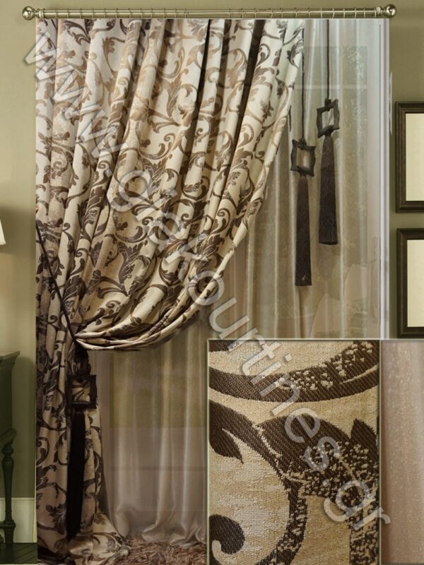 ΚΟΥΡΤΙΝΕΣ ΓΙΑ ΣΑΛΟΝΙ, ΡΙΝΤΟ ΧΥΤΟ ΜΠΕΖ ΚΑΦΕ 2,5Μ ΦΑΡΔΟΣ ΚΟΥΡΤΙΝΑ ΠΟΛΥΤΕΛΕΙΑΣ ΖΟΡΖΕΤΑ ΜΠΕΖΟΚΑΦΕ 4Μ ΦΑΡΔΟΣ