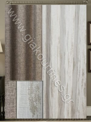 ΚΟΥΡΤΙΝΕΣ ΣΑΛΟΝΙΟΥ ΡΙΝΤΟ Τ.ΛΙΝΟ ΓΚΡΙ 2Μ ΦΑΡΔΟΣ, ΚΟΥΡΤΙΝΑ Τ.ΛΙΝΟ ΥΠΟΛΕΥΚΗ ΜΕ ΓΚΡΙ ΣΧΕΔΙΟ ΒΡΟΧΗ 4Μ ΦΑΡΔΟΣ