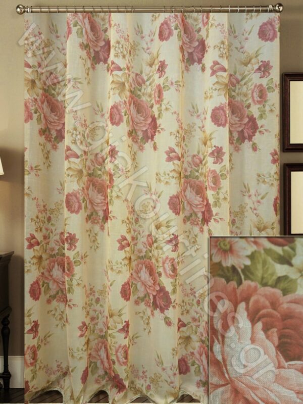 ΗΜΙΔΙΑΦΑΝΗ ΦΛΟΡΑΛ ΚΟΥΡΤΙΝΑ ΡΑΜΜΕΝΗ ΜΠΕΖΟΕΚΡΟΥ 4Μ ΦΑΡΔΟΣ Χ 2,80Μ ΥΨΟΣ