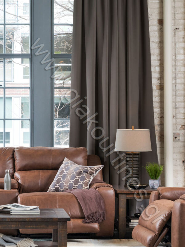 ΚΟΥΡΤΙΝΑ ΕΤΟΙΜΗ ΡΑΜΜΕΝΗ , ΣΚΟΥΡΟ ΓΚΡΙ ΒΕΛΟΥΤΕ