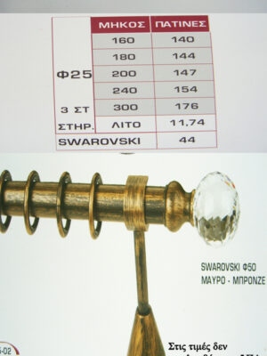 SWAROVSKI ΜΑΥΡΟ ΜΠΡΟΝΖΕ