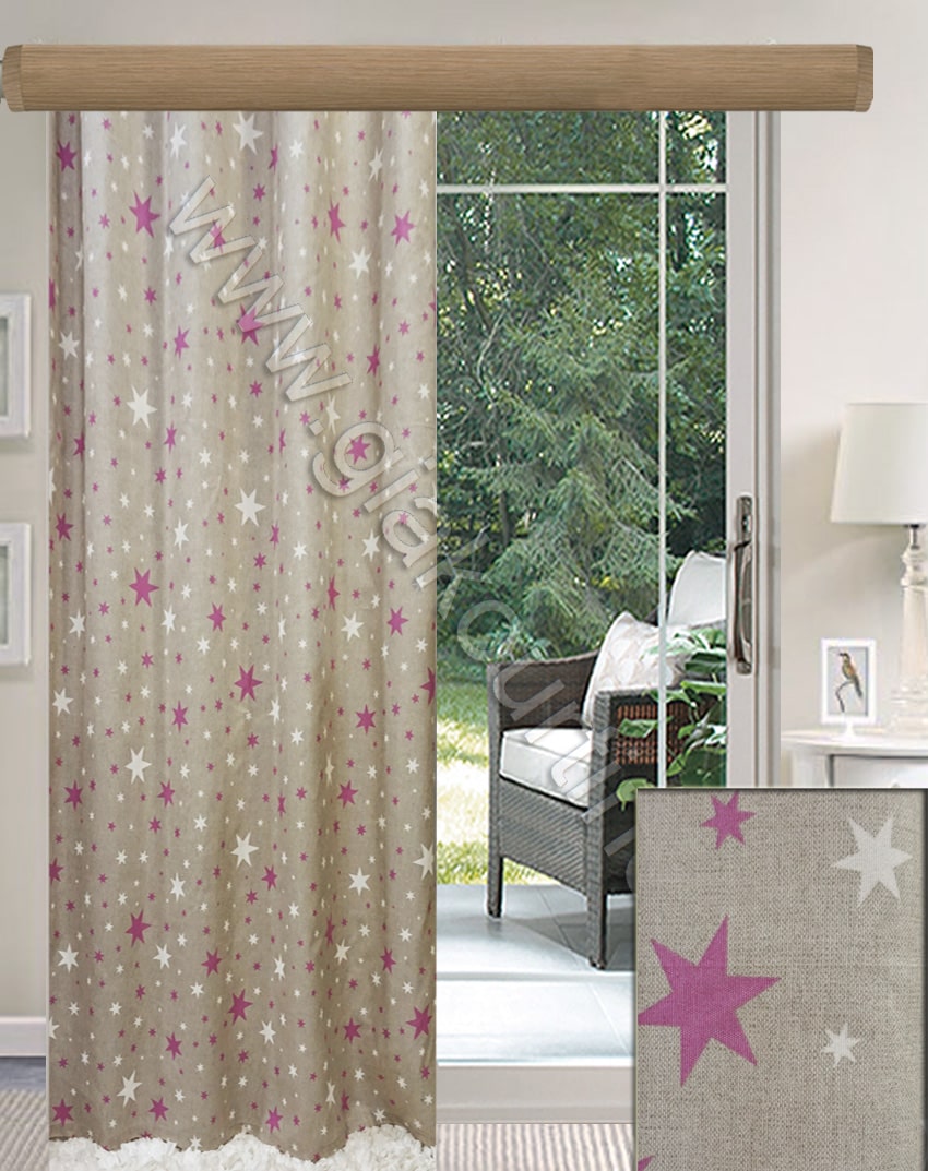 ΚΟΥΡΤΙΝΑ ΡΑΜΜΕΝΗ ΓΙΑ ΠΑΙΔΙΚΟ ΔΩΜΑΤΙΟ ΛΟΝΕΤΑ ΙΣΠΑΝΙΑΣ ΑΣΤΕΡΑΚΙΑ 1,5Μ Χ 2,70Μ