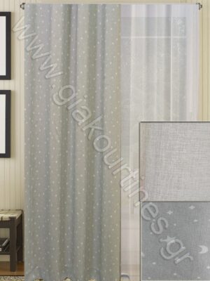 ΚΟΥΡΤΙΝΕΣ ΡΑΜΜΕΝΕΣ ΓΙΑ ΠΑΙΔΙΚΟ, ΡΙΝΤΟ ΛΟΝΕΤΑ 2Μ ΦΑΡΔΟΣ ΚΟΥΡΤΙΝΑ ΗΜΙΔΙΑΦΑΝΗ ΥΠΟΛΕΥΚΗ 4Μ ΦΑΡΔΟΣ