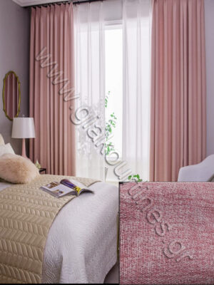 ΚΟΥΡΤΙΝΑ ΣΥΣΚΟΤΙΣΗΣ BLACKOUT DUSTY PINK ΛΙΝΟ, 1,50Μ Χ 2,80Μ ΥΨΟΣ