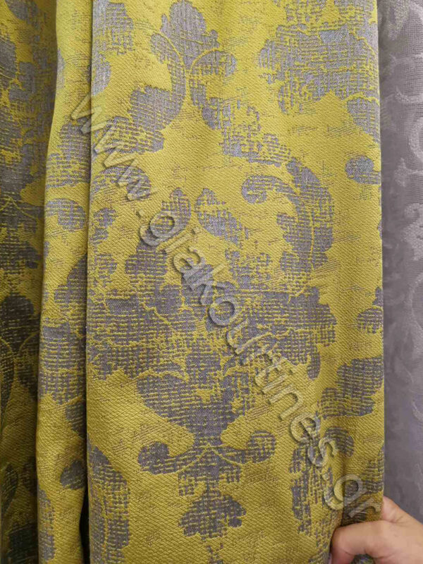 ΥΦΑΣΜΑ ΓΙΑ ΚΟΥΡΤΙΝΑ, ΤΑΦΤΑΣ ΚΙΤΡΙΝΟΛΑΔΙ ΜΕ ΓΚΡΙ ΜΠΑΡΟΚ