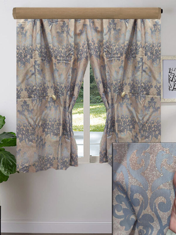 2X ΚΟΥΡΤΙΝEΣ ΚΟΝΤΕΣ ΣΚΙΑΣΗΣ, ΜΠΕΖ ΠΑΣΤΕΛ ΓΑΛΑΖΙΟ