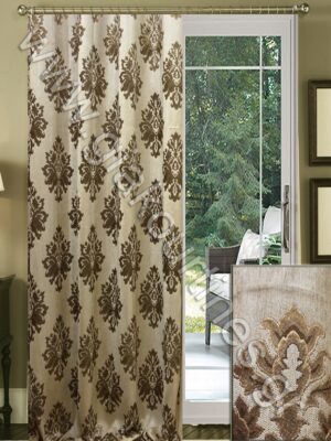 ΚΟΥΡΤΙΝΑ ΣΚΙΑΣΗΣ ΡΑΜΜΕΝΗ, ΜΠΕΖ ΠΑΓΟΥ ΜΕ ΜΠΑΡΟΚ  ΣΟΚΟΛΑ ΜΠΡΟΝΖΕ