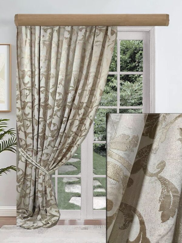 ΚΟΥΡΤΙΝΑ ΣΚΙΑΣΗΣ ΡΑΜΜΕΝΗ, ΧΥΤΟ ΜΠΑΡΟΚ ΙΒΟΥΑΡ ΜΕ ΜΠΕΖ ΑΜΜΟΥ