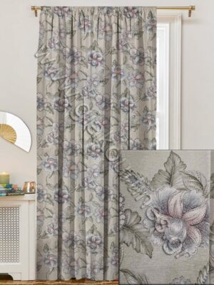 ΚΟΥΡΤΙΝΑ ΕΤΟΙΜΗ ΡΑΜΜΕΝΗ, ΛΟΝΕΤΑ FLORAL AZUL