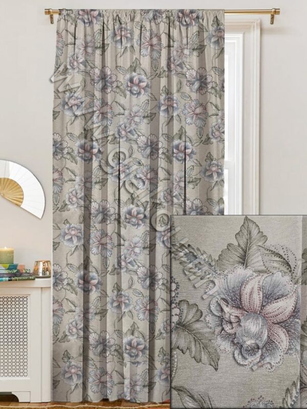 ΚΟΥΡΤΙΝΑ ΕΤΟΙΜΗ ΡΑΜΜΕΝΗ, ΛΟΝΕΤΑ FLORAL AZUL