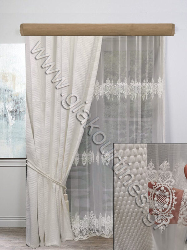 ΚΟΥΡΤΙΝΕΣ ΣΑΛΟΝΙΟΥ, ΡΙΝΤΟ ΛΕΥΚΟ ΕΣΩΤΕΡΙΚΗ ΚΟΥΡΤΙΝΑ ΛΕΥΚΗ ΜΕ ΚΕΝΤΗΜΑ