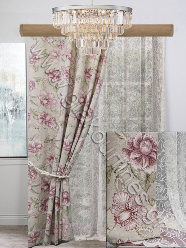 ΚΟΥΡΤΙΝΕΣ ΣΑΛΟΝΙΟΥ, ΡΙΝΤΟ ΠΑΝΑΜΑ FLORAL, ΚΟΥΡΤΙΝΑ ΔΑΝΤΕΛΑ