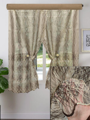 2 ΚΟΥΡΤΙΝΕΣ ΓΙΑ ΠΑΡΑΘΥΡΟ, ΕΚΡΟΥ ΚΑΦΕ