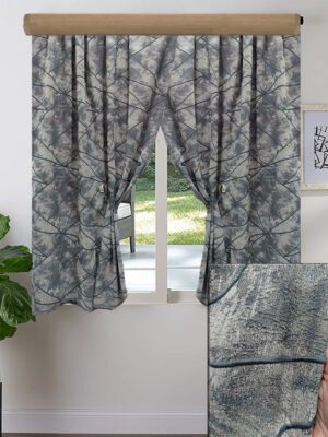 2X ΚΟΥΡΤΙΝEΣ ΚΟΝΤΕΣ ΣΚΙΑΣΗΣ,  ΓΚΡΙ ΜΠΛΕ