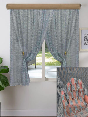 2X ΚΟΥΡΤΙΝEΣ ΚΟΝΤΕΣ ΔΙΧΤΥ ΑΠΑΛΟ AQUA