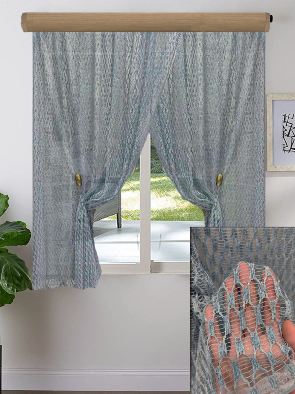 2X ΚΟΥΡΤΙΝEΣ ΚΟΝΤΕΣ ΔΙΧΤΥ ΑΠΑΛΟ AQUA